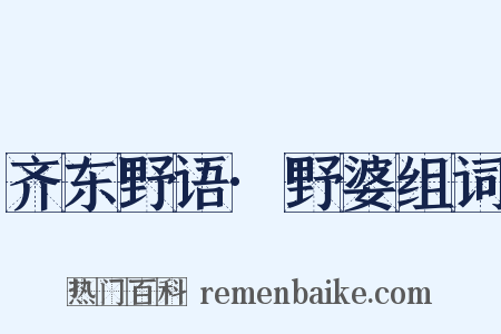 齐东野语·野婆组词是什么意思的图片